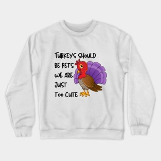 Thanksgiving Holiday Cute Turkey Kids Design Crewneck Sweatshirt